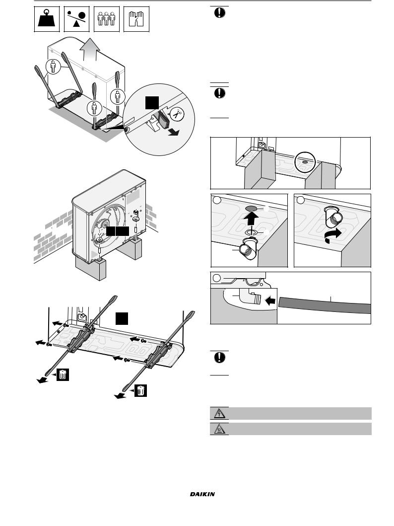 Daikin EPRA14DAV3, EPRA16DAV3, EPRA18DAV3, EPRA14DAW1, EPRA16DAW1 Installation manuals