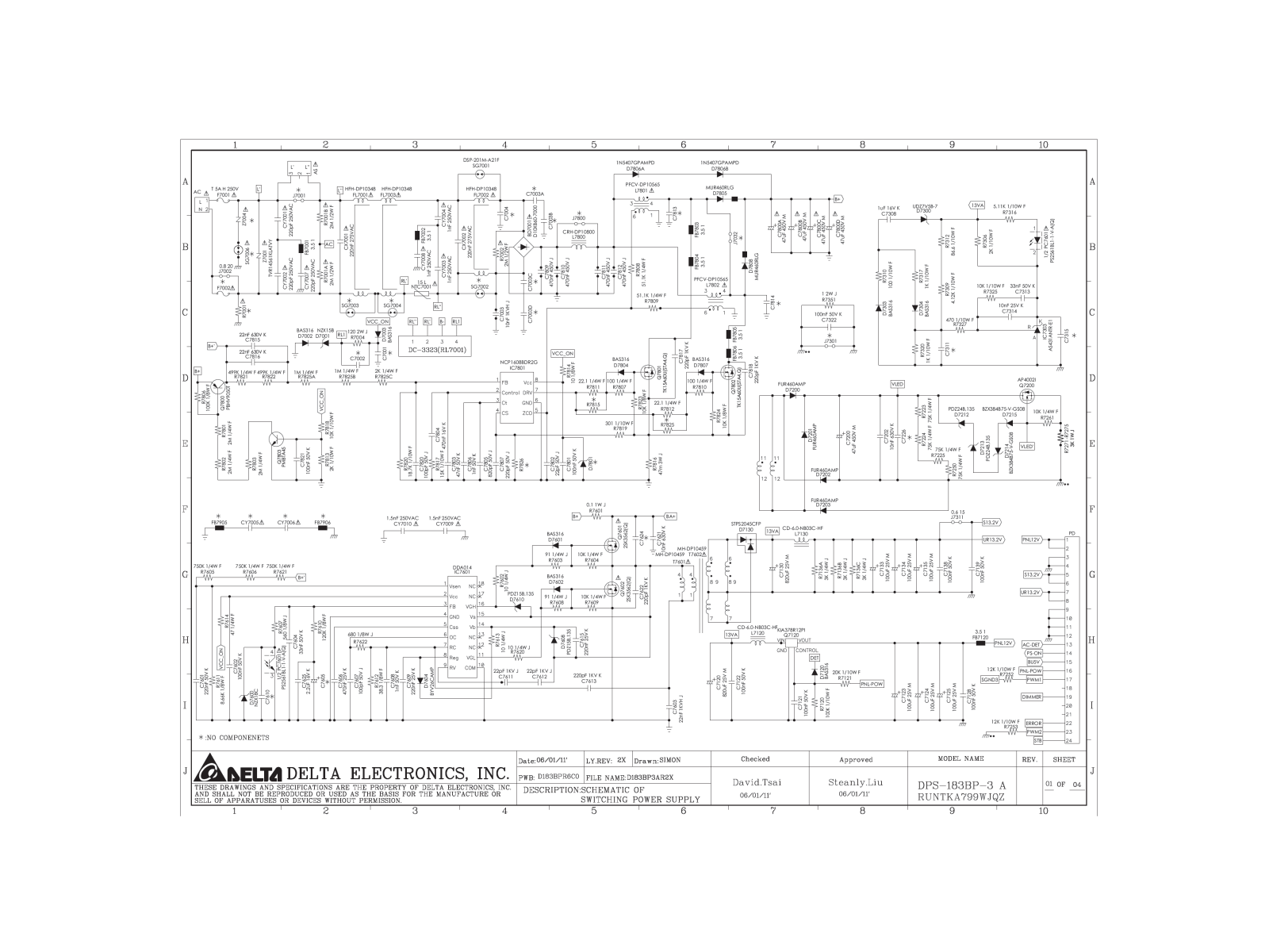 Delta DPS-183BP Schematic