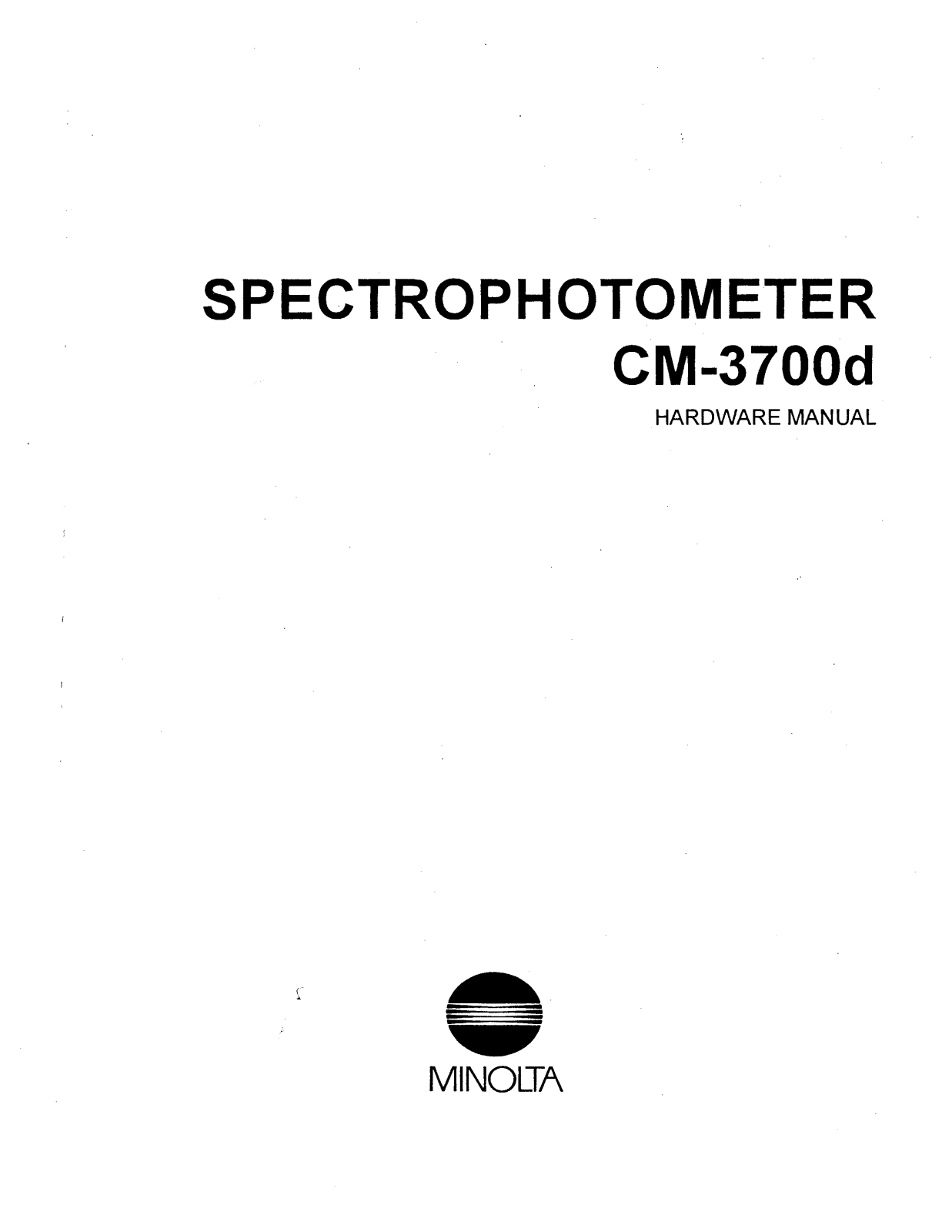 Konica CM-3700D User Manual