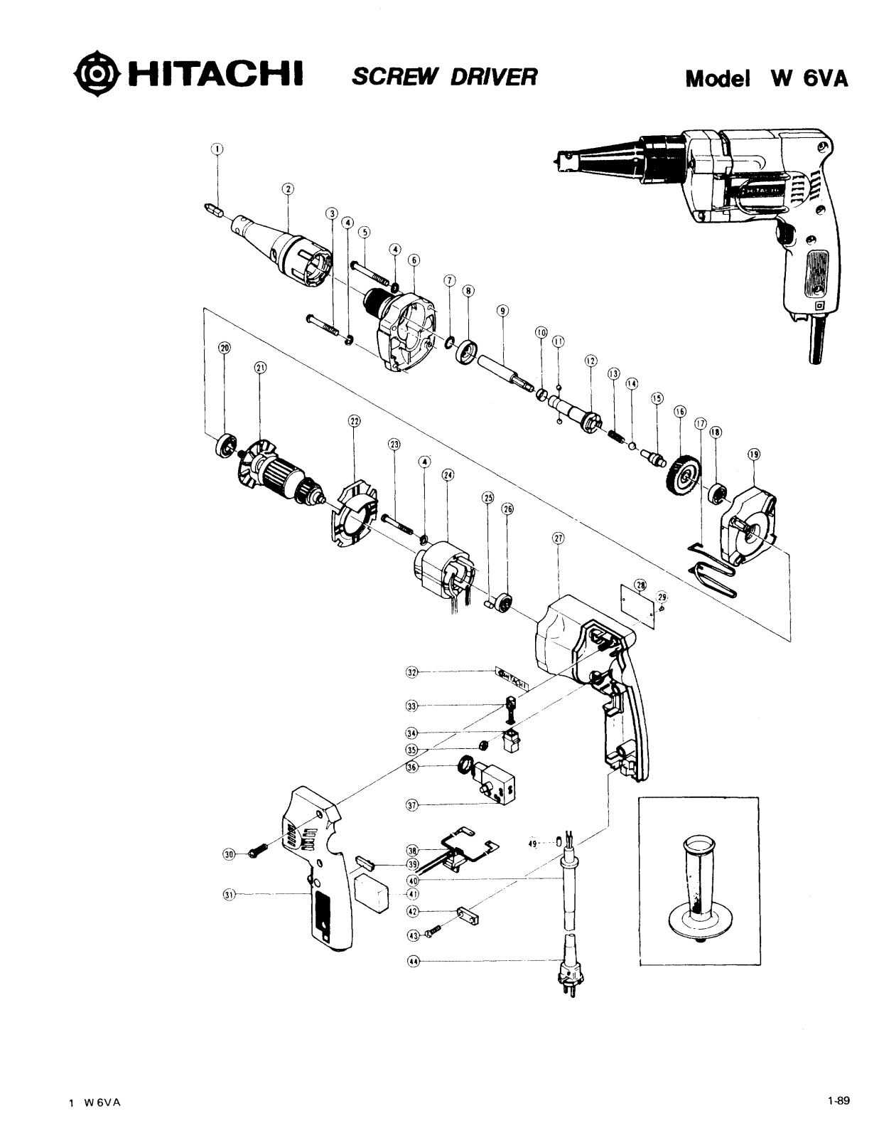 Hitachi W6VA PARTS LIST