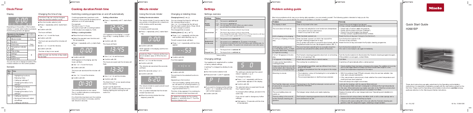 Miele H2661BPB Quick Guide - ManualMachine.com