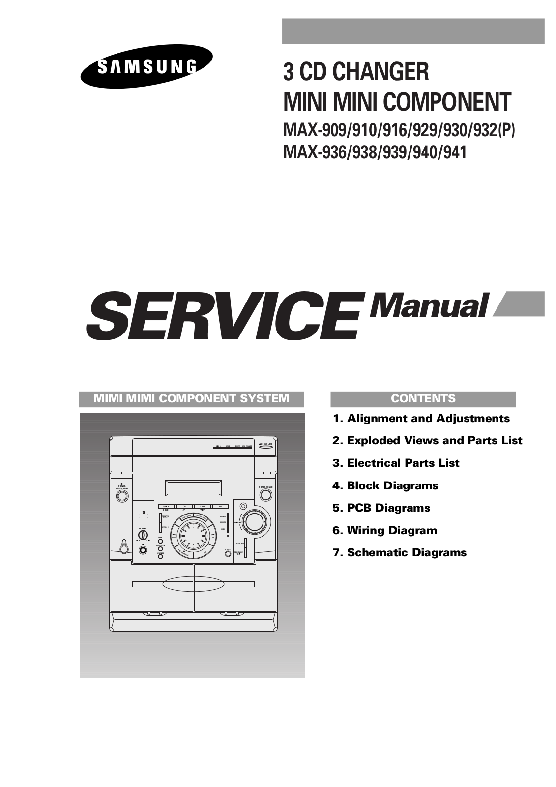 Samsung MAX-909, MAX-910, MAX-916, MAX-929, MAX-930 Service Manual