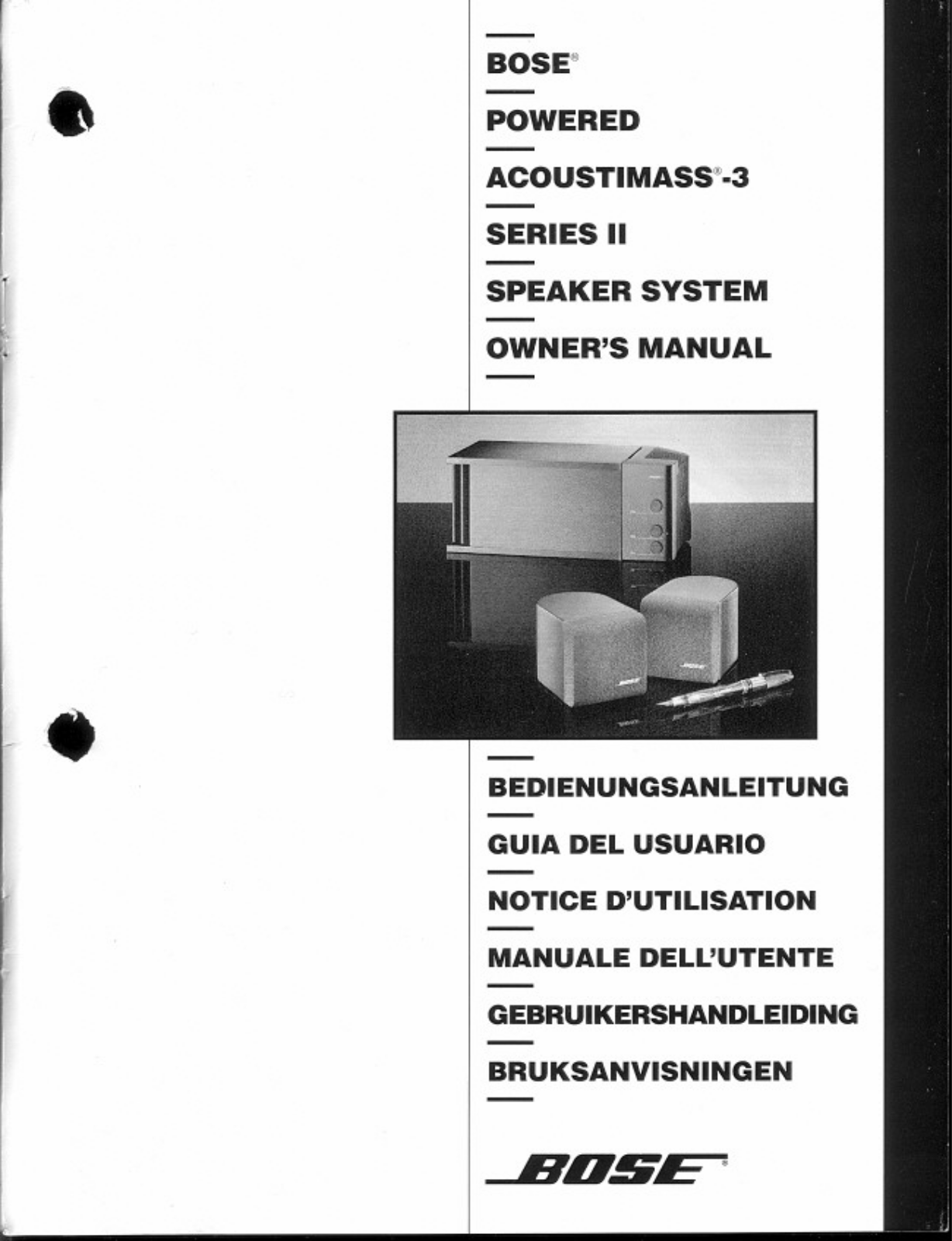 Bose Powered Acoustimass P3II Owner Manual