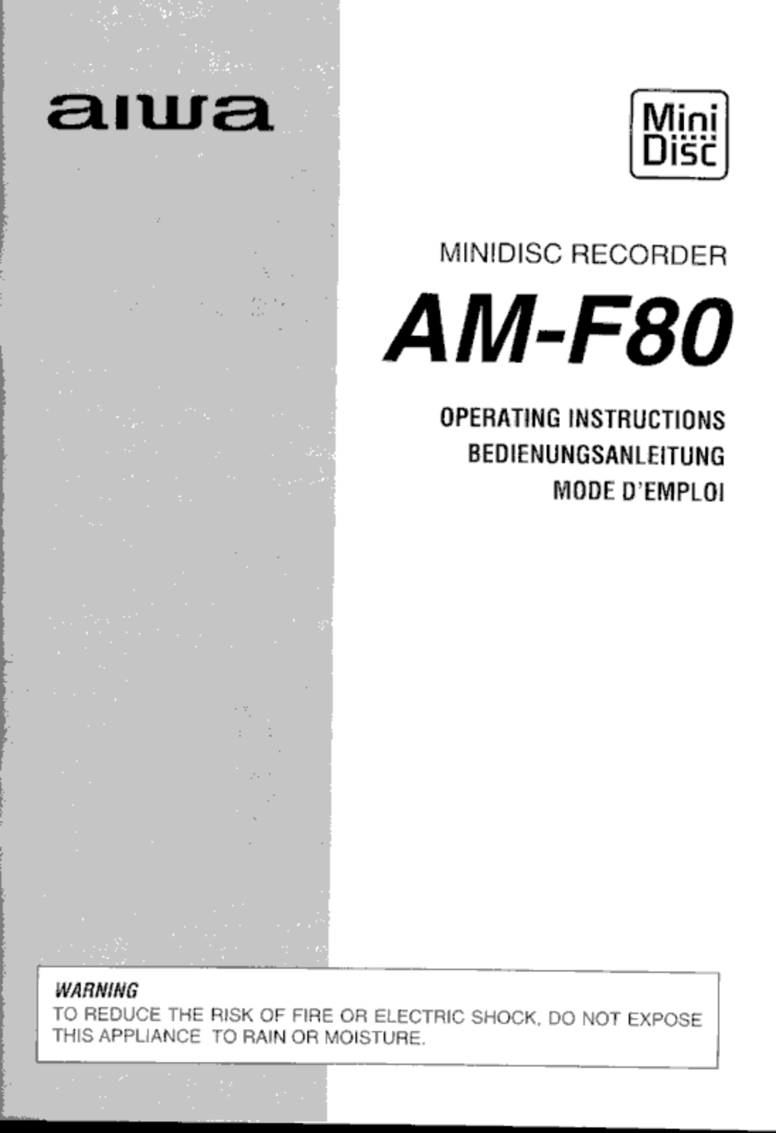 Aiwa AMF-80 Owners manual