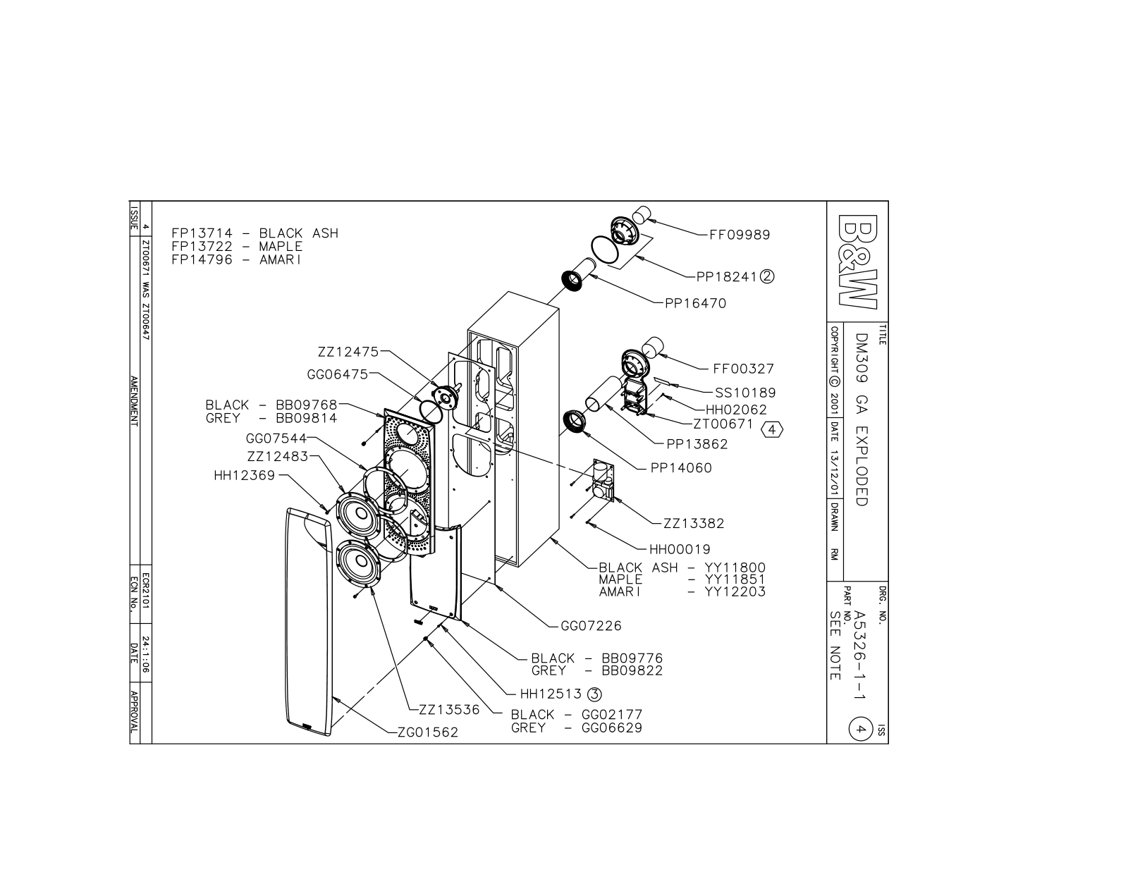 Bowers and Wilkins DM-309 Service manual