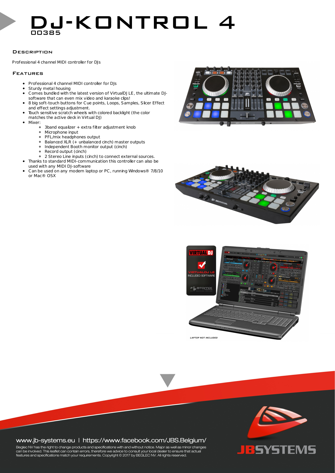 JB Systems DJ-Kontrol 4 User Manual