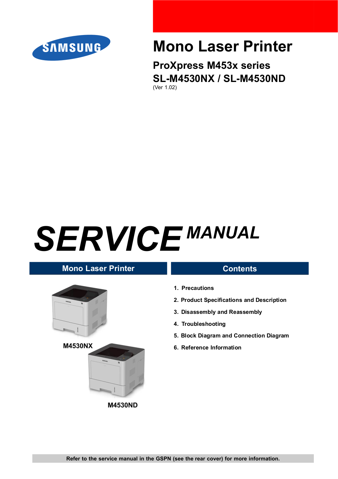 Samsung SL-M4530ND, SL-M4530NX, M453x Service Manual