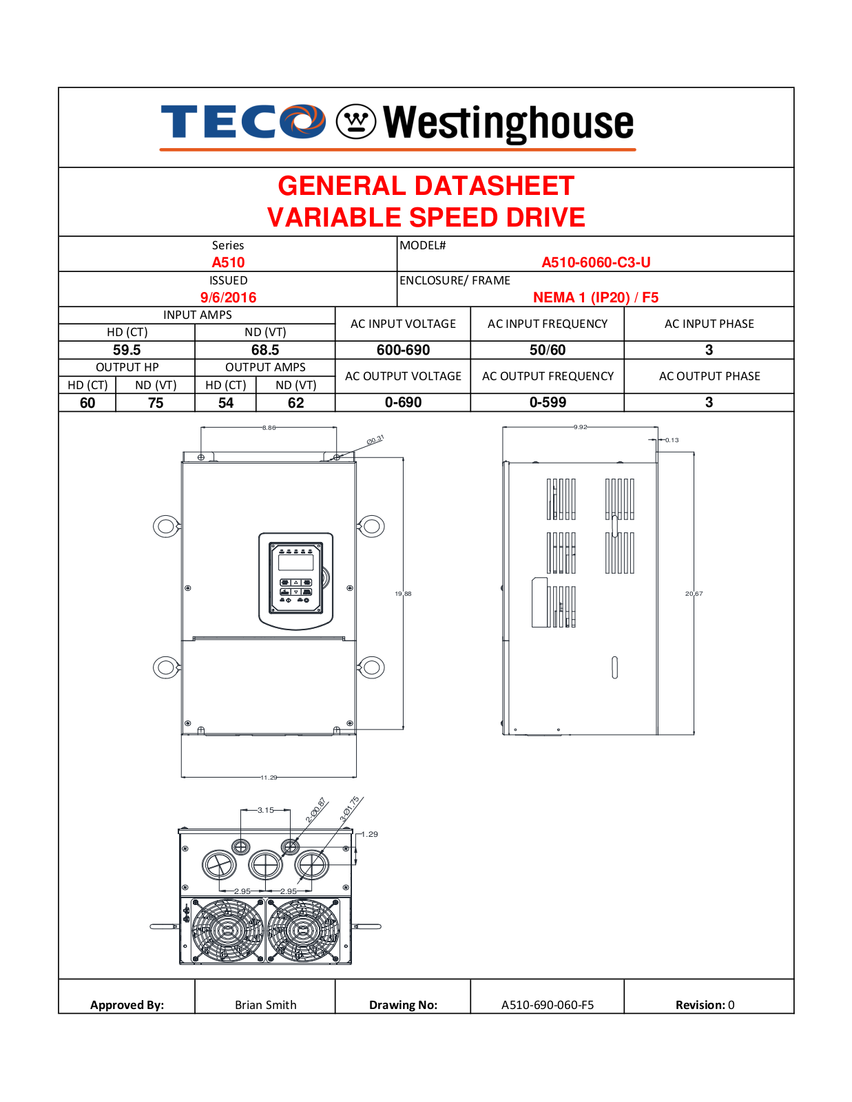 Teco A510-6060-C3-U Data Sheet