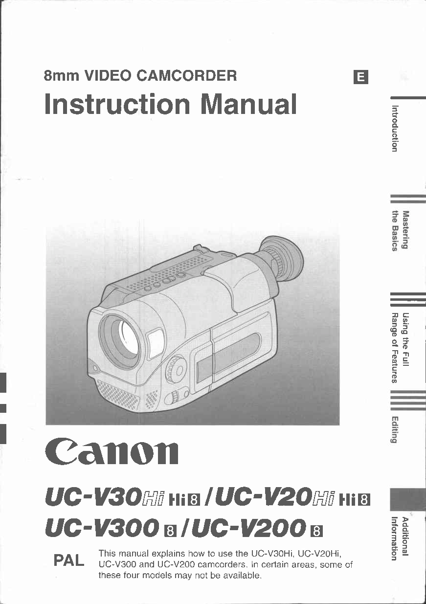 Canon UC-V20, UC-V30, UC V 300, UC V 200 User Manual