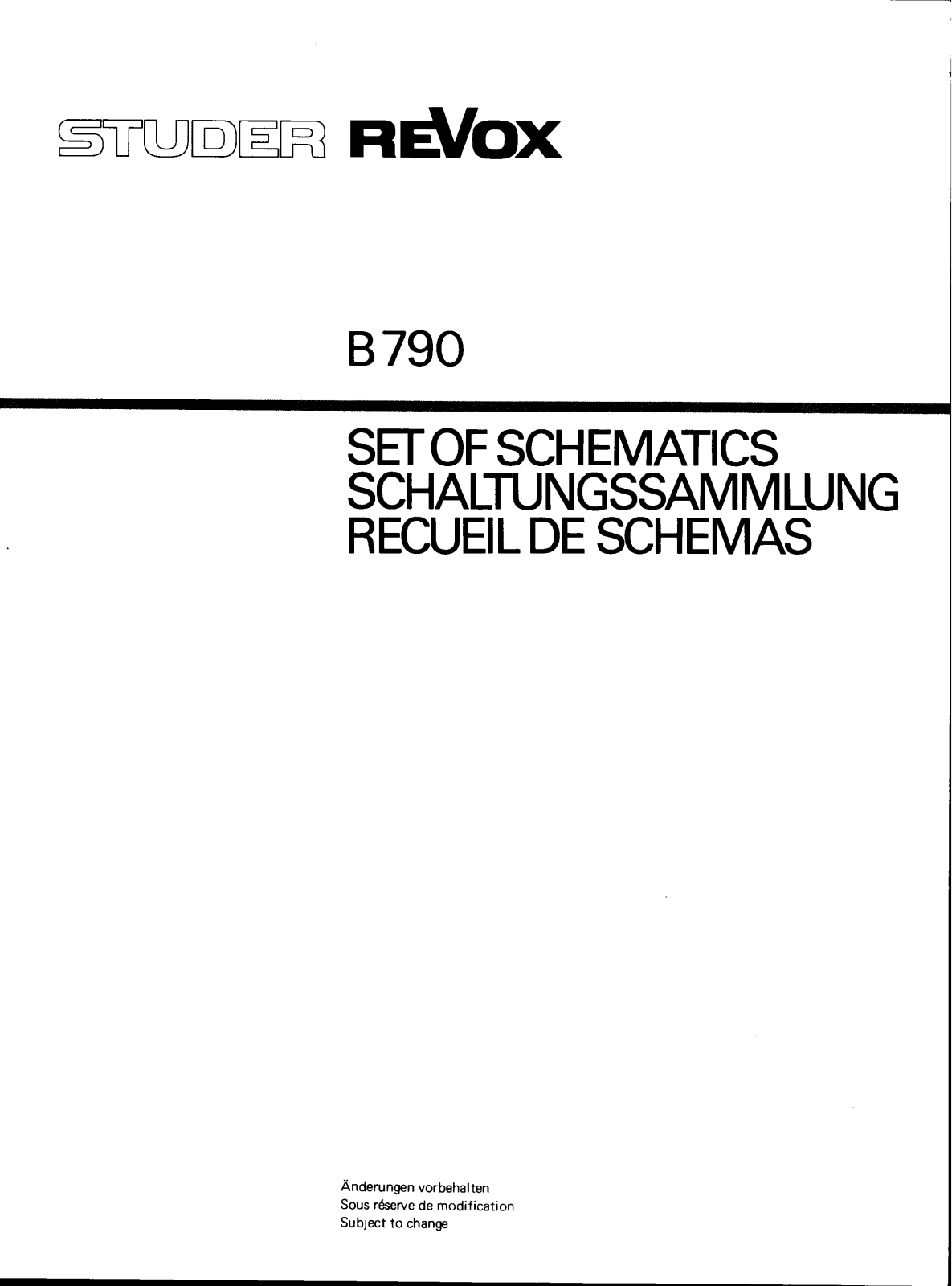 Revox B-790 Schematic