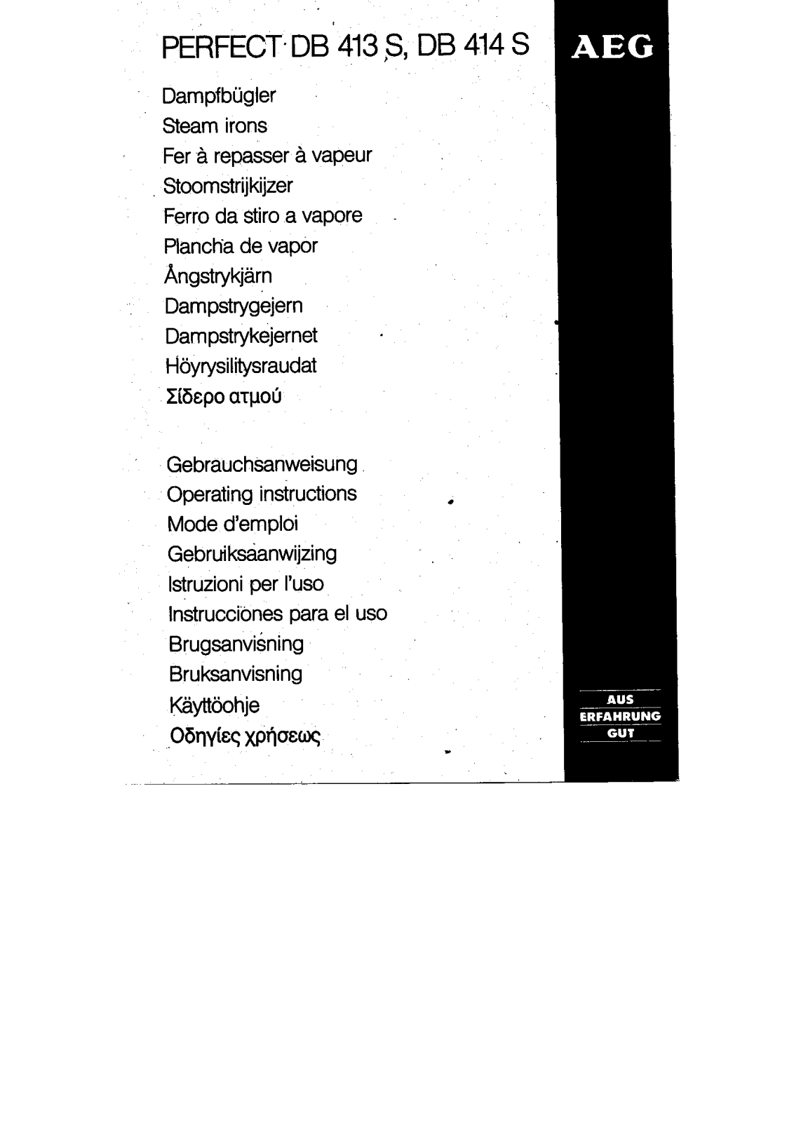 Aeg DB413S, DB 414 S Operating Manual