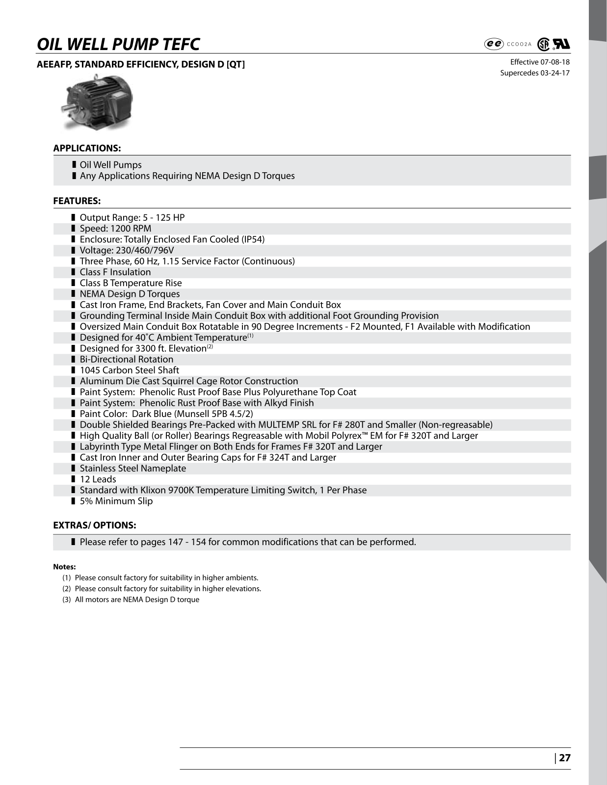 Teco OIL WELL PUMP TEFC Catalog Page