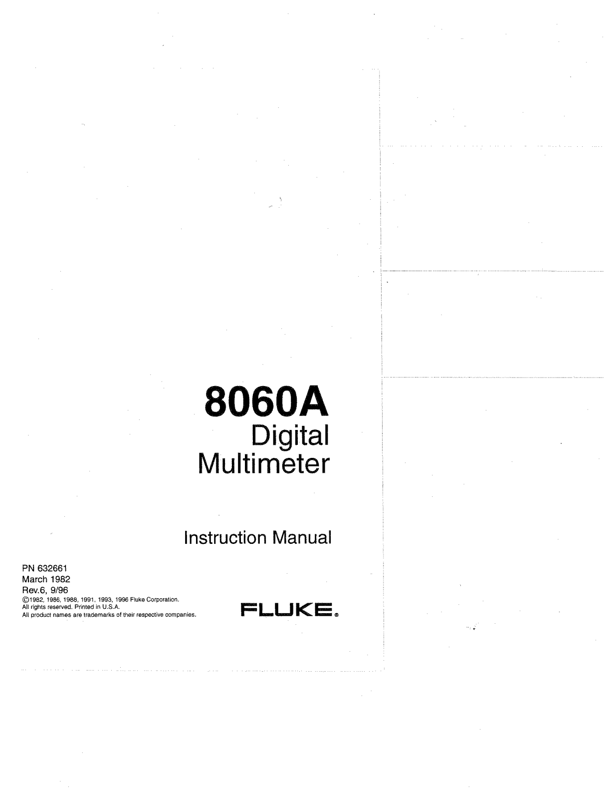 Fluke 8060A Service manual