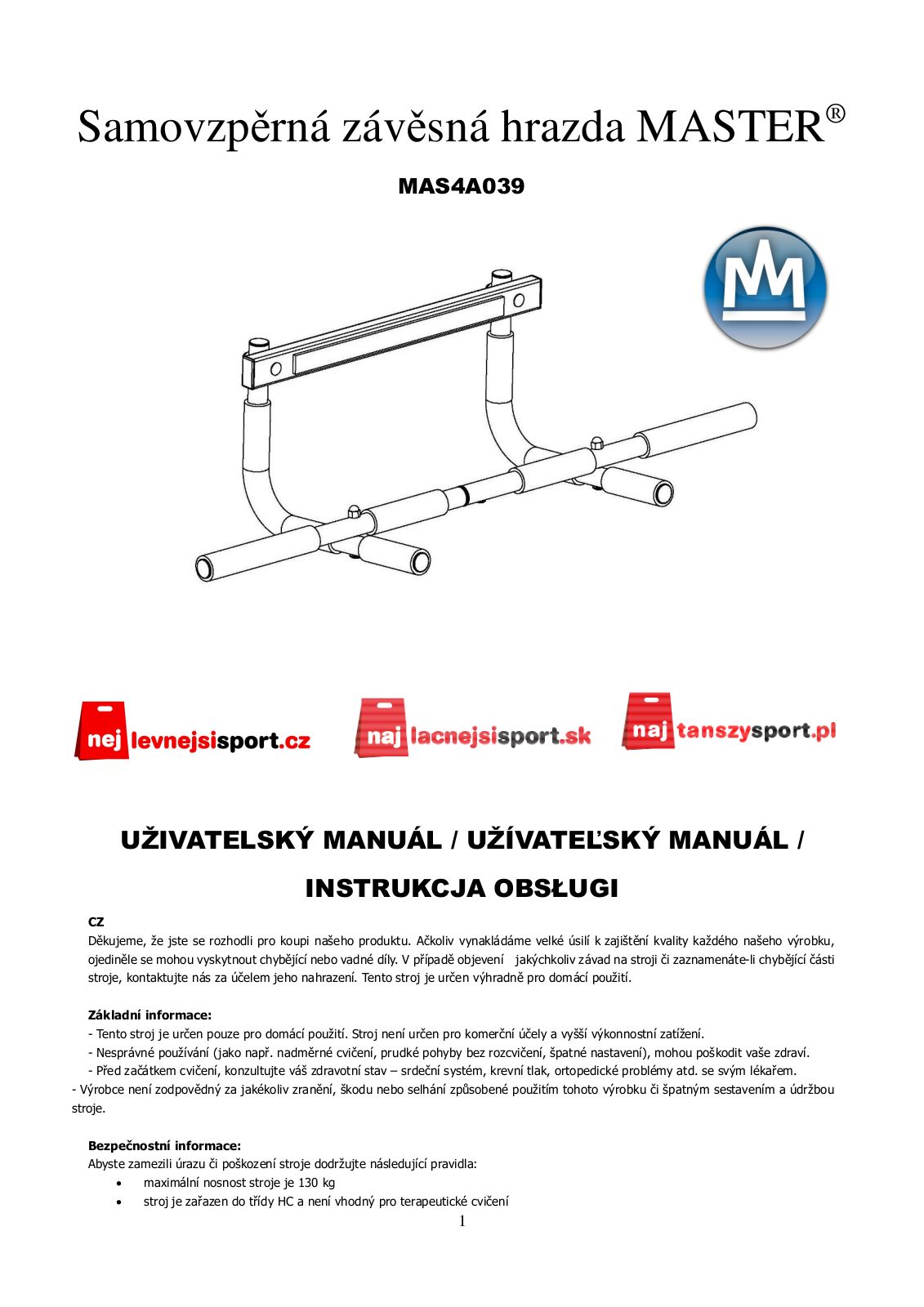 Master MAS4A039 User Manual