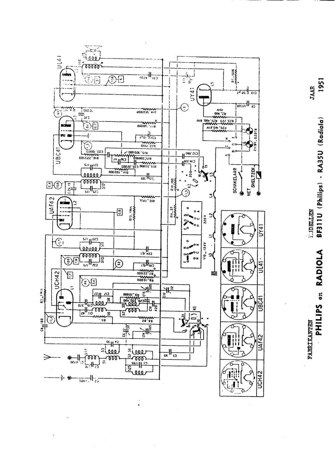 Philips RA-35U, BF-311-U Schematic