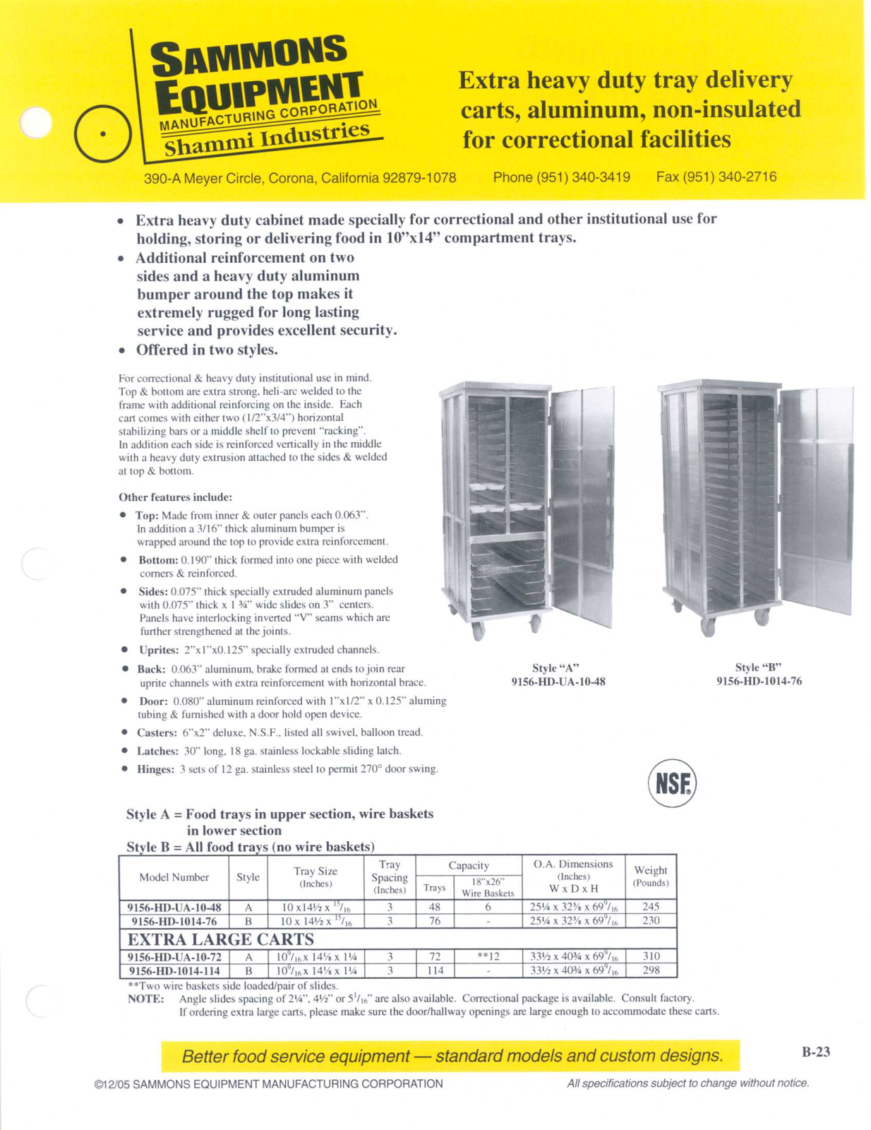 Sammons Equipment 9156-HD-1014-114 User Manual