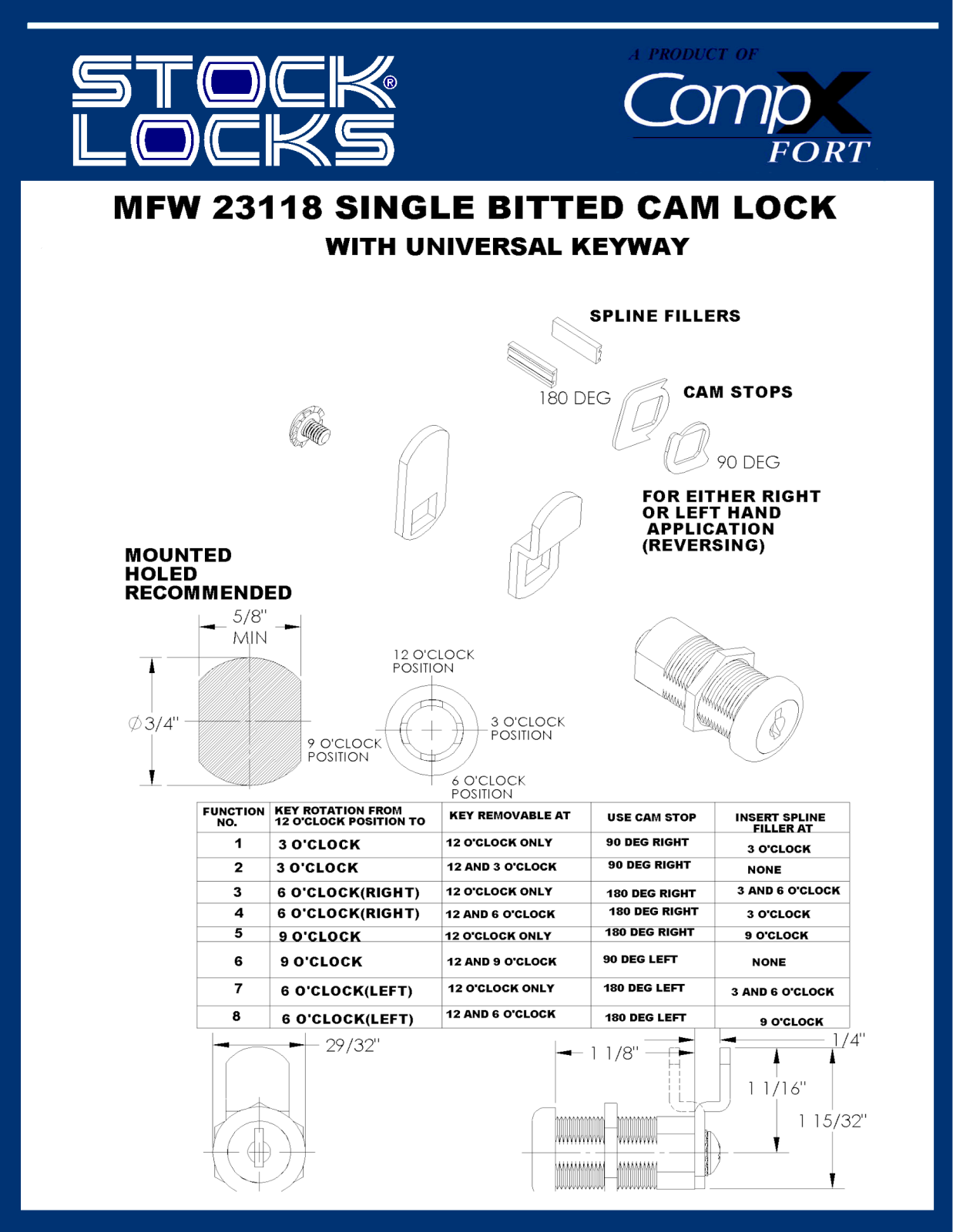 Compx MFW23118 drawing