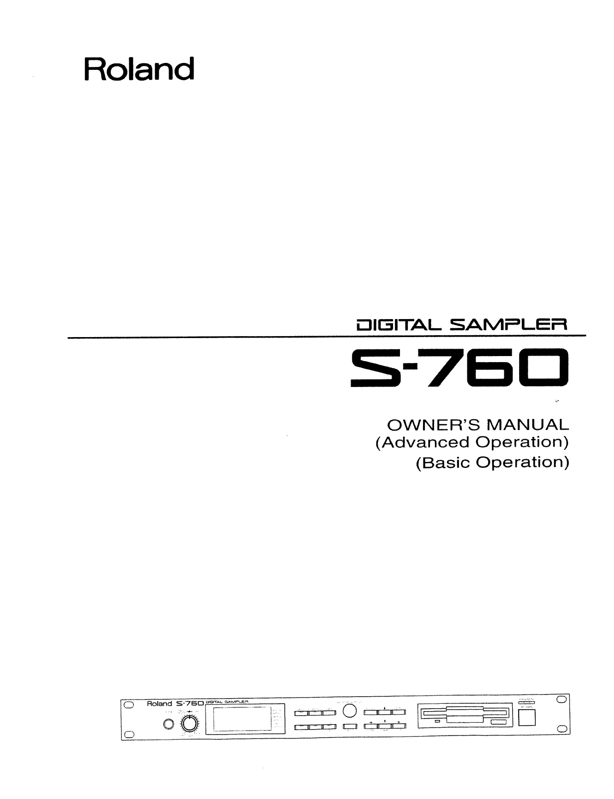 Roland S-760 User Manual