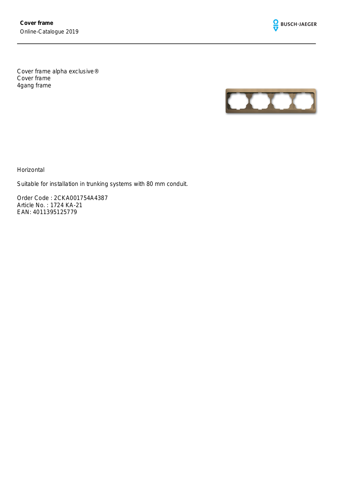 Busch-Jaeger 1724 KA-21 User Manual