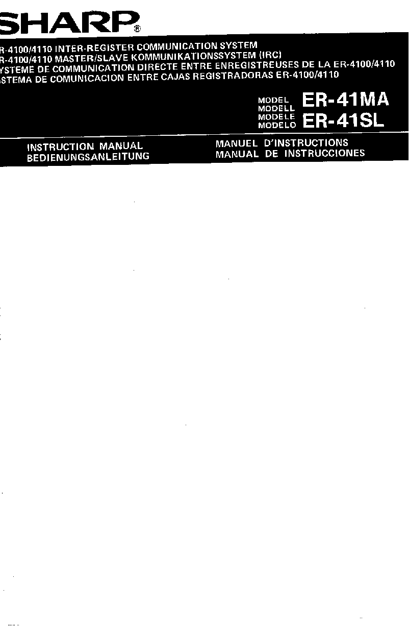Sharp ER-41MA, ER-41SL Instruction Manual