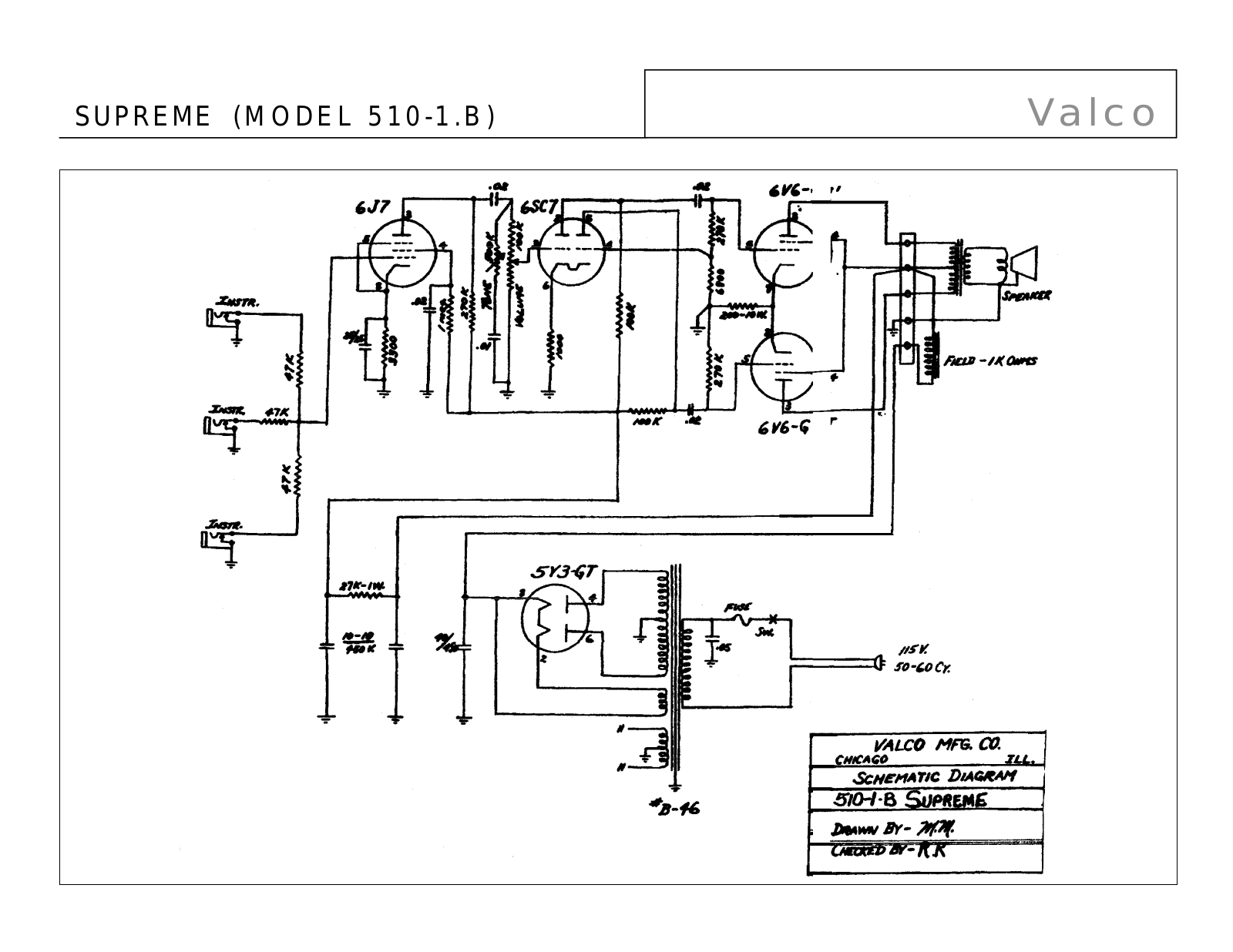 Valco 510 1b schematic