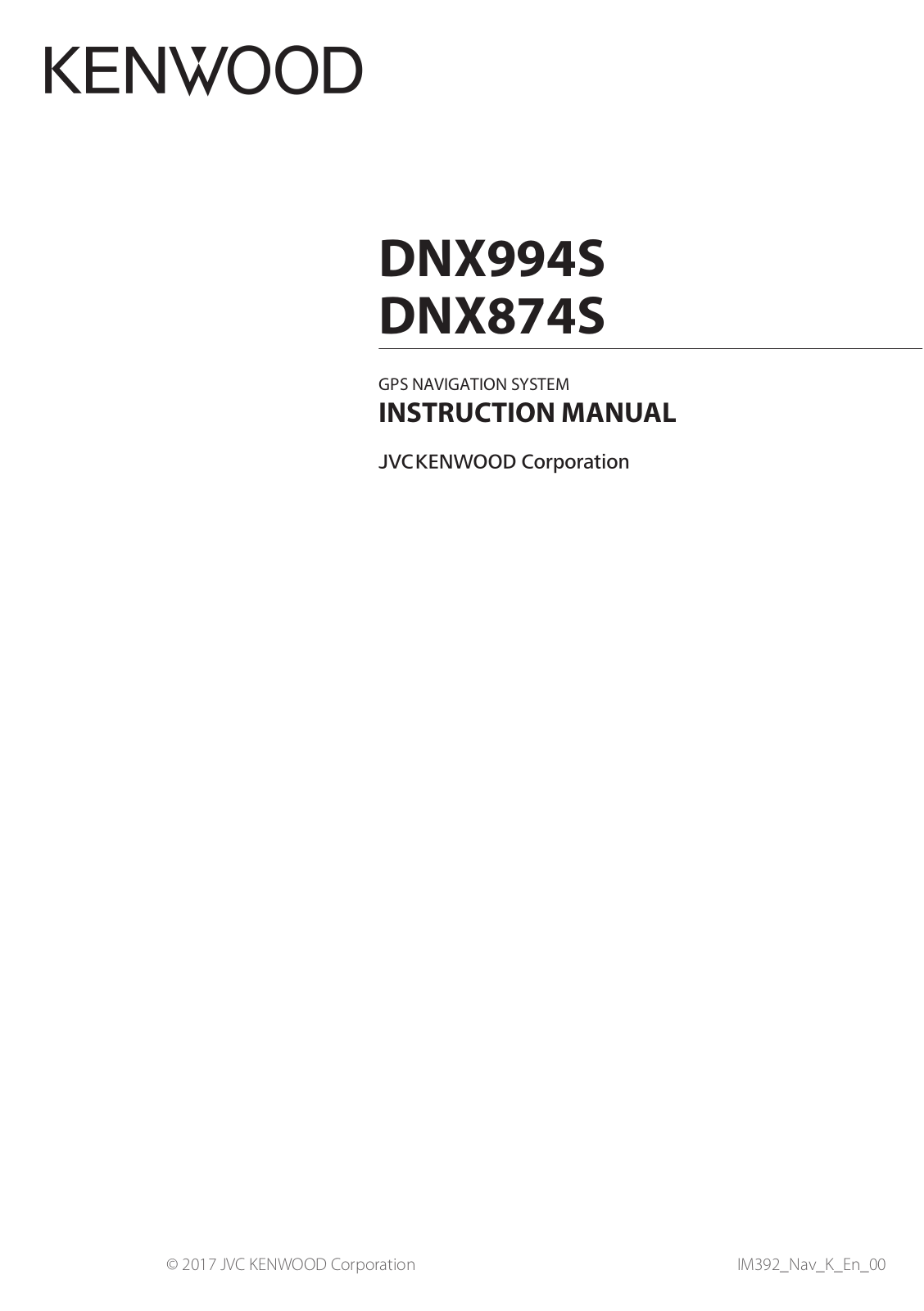 Kenwood DNX 874 S User Manual