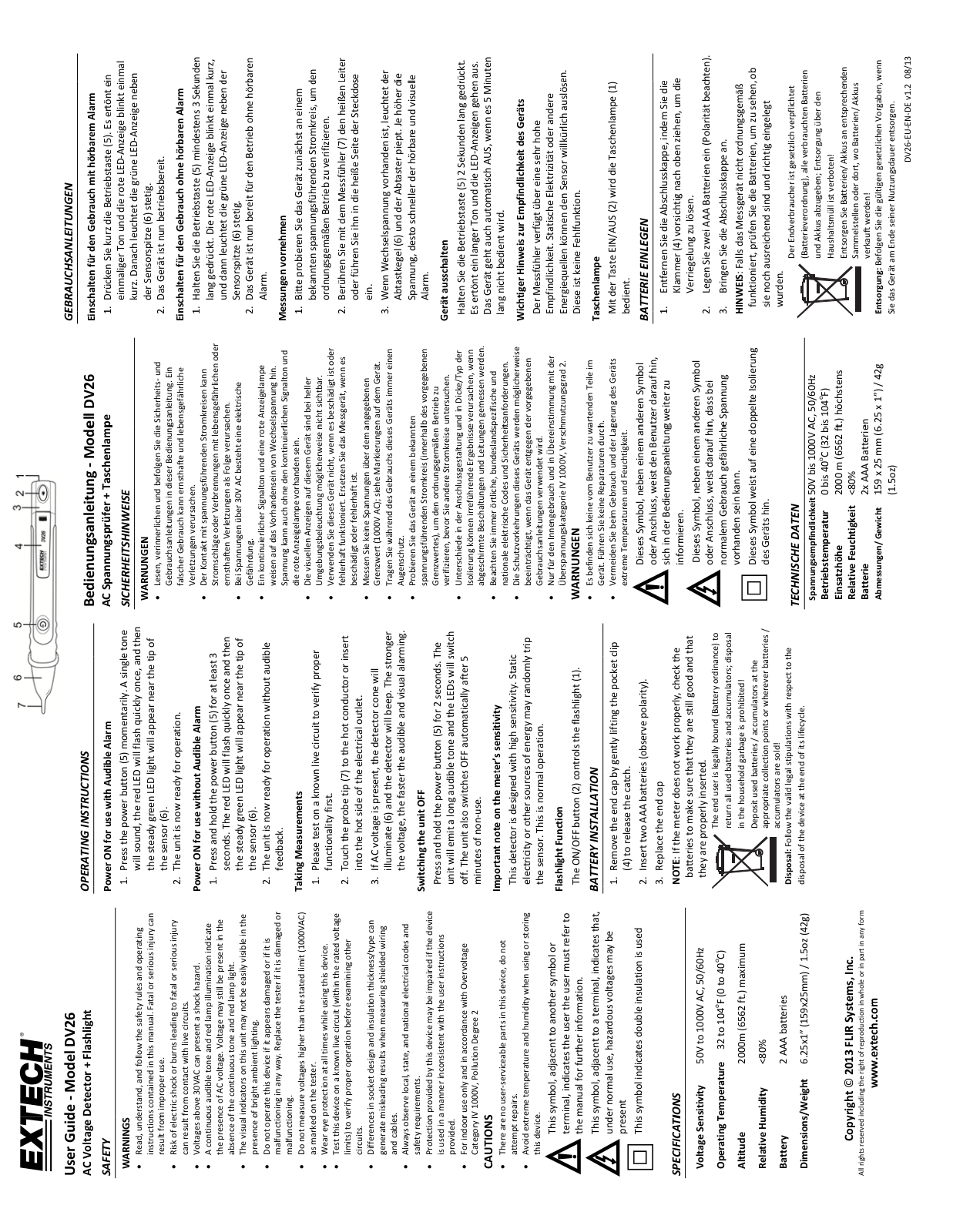 Extech DV26 User Manual