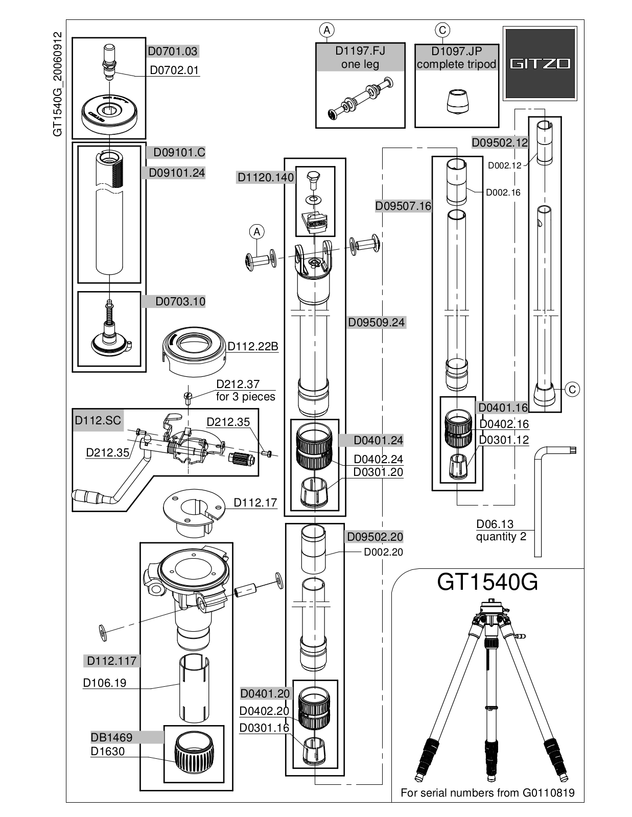 Gitzo GT1540G User Manual