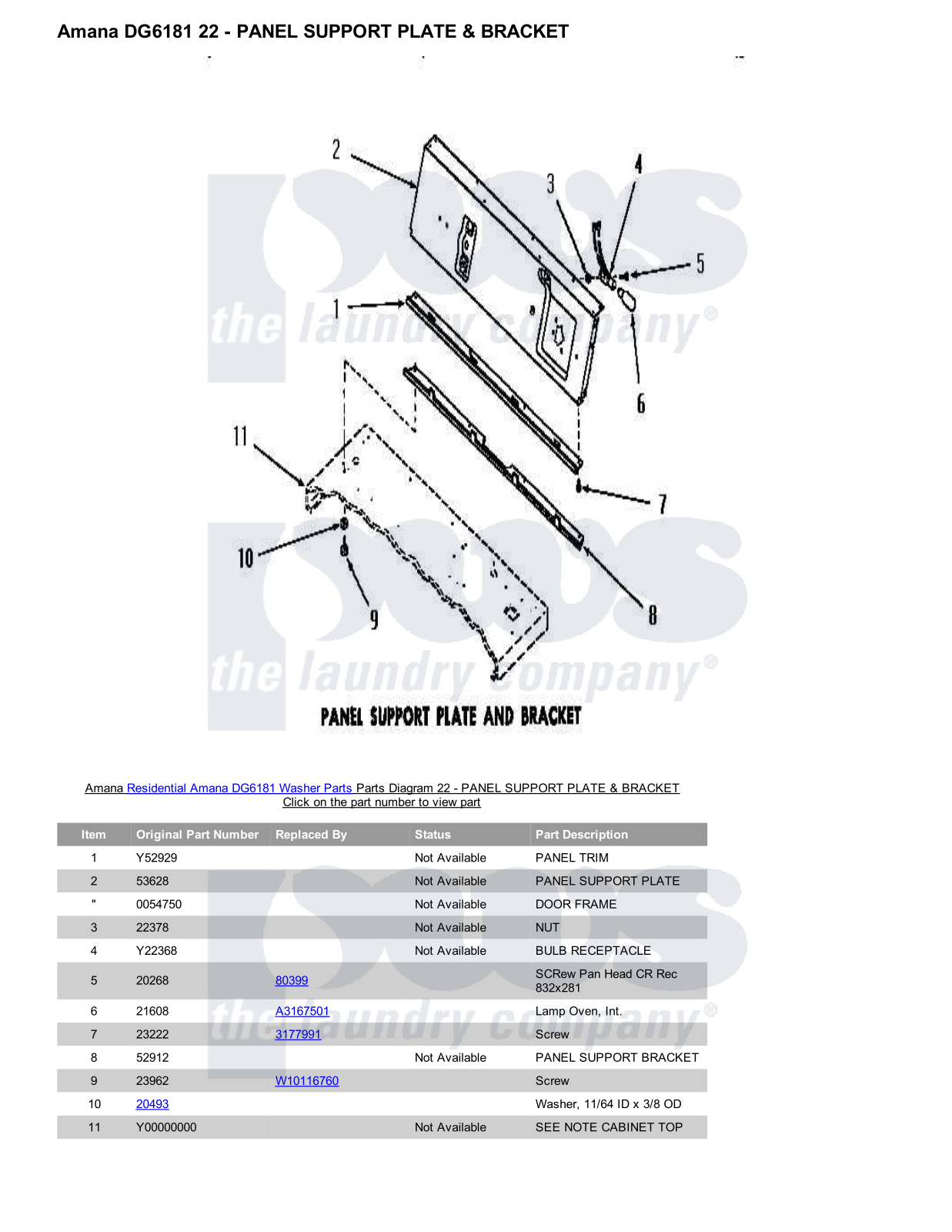 Amana DG6181 Parts Diagram