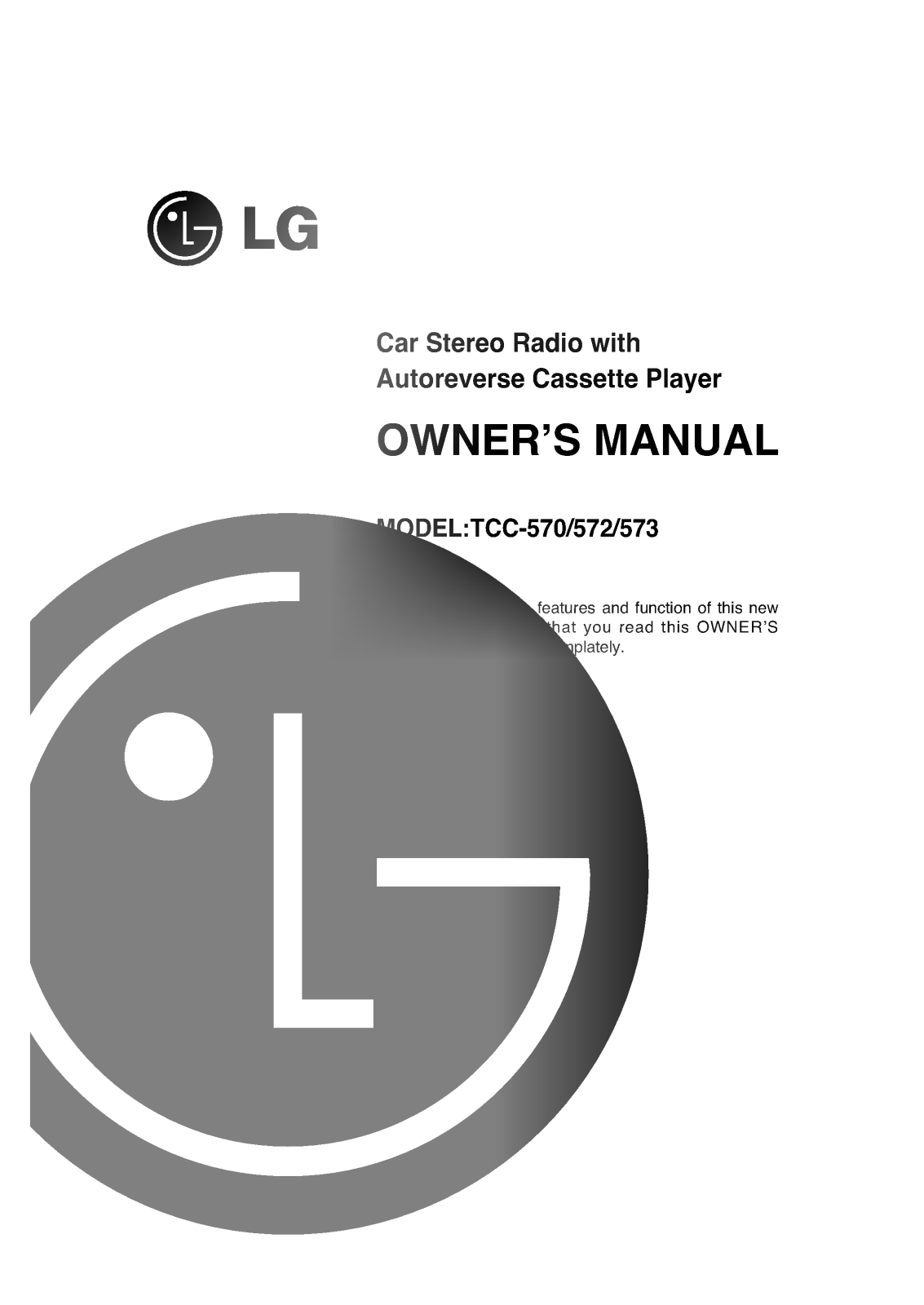 LG TCC-573 User Manual