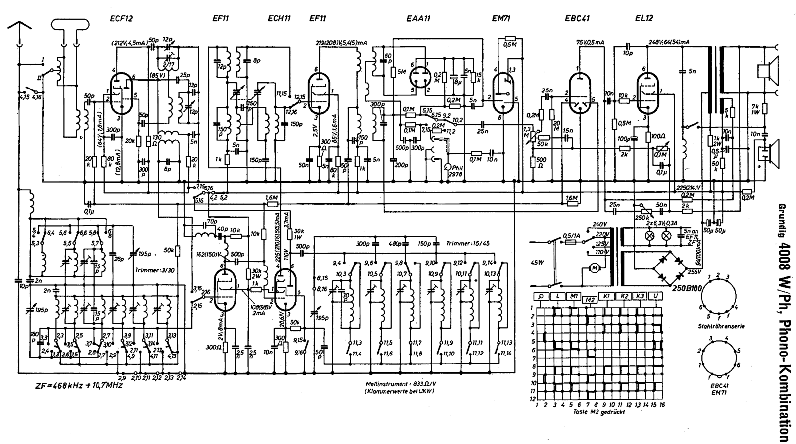 Grundig 4008-WPH Schematic