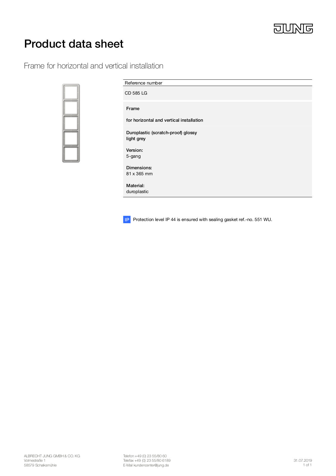 Jung CD 585 LG User Manual