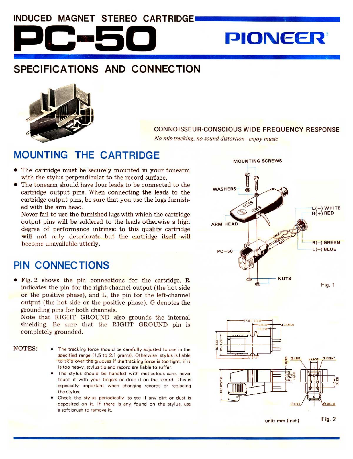 Pioneer PC-50 Owners manual