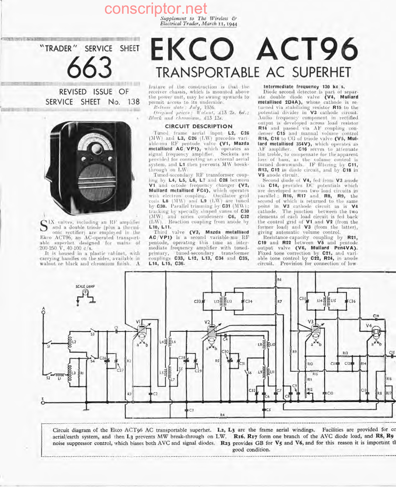 EKCO ACT96 Service manual