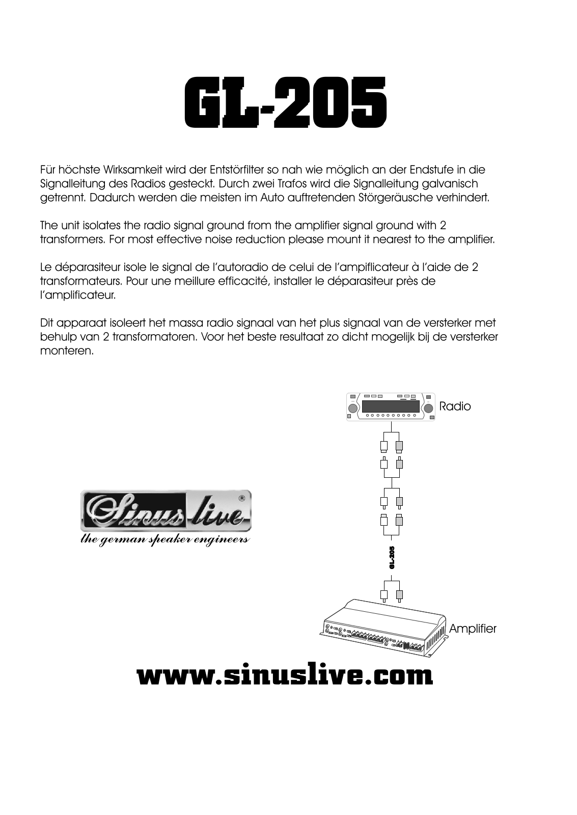 Sinuslive GL-205 User guide