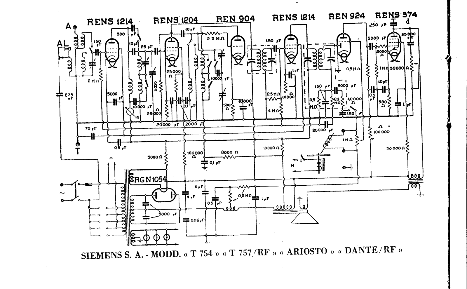 Telefunken 757, 754 Schematic