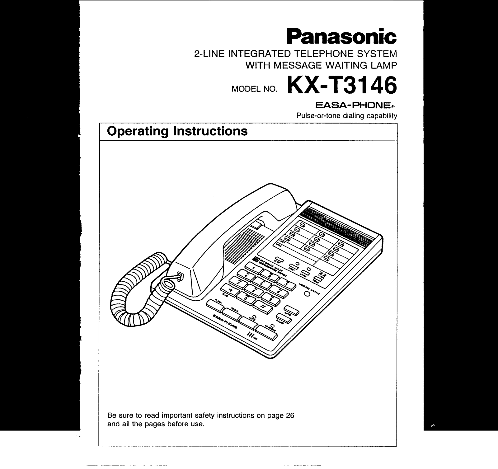 Panasonic kx-t3146 Operation Manual