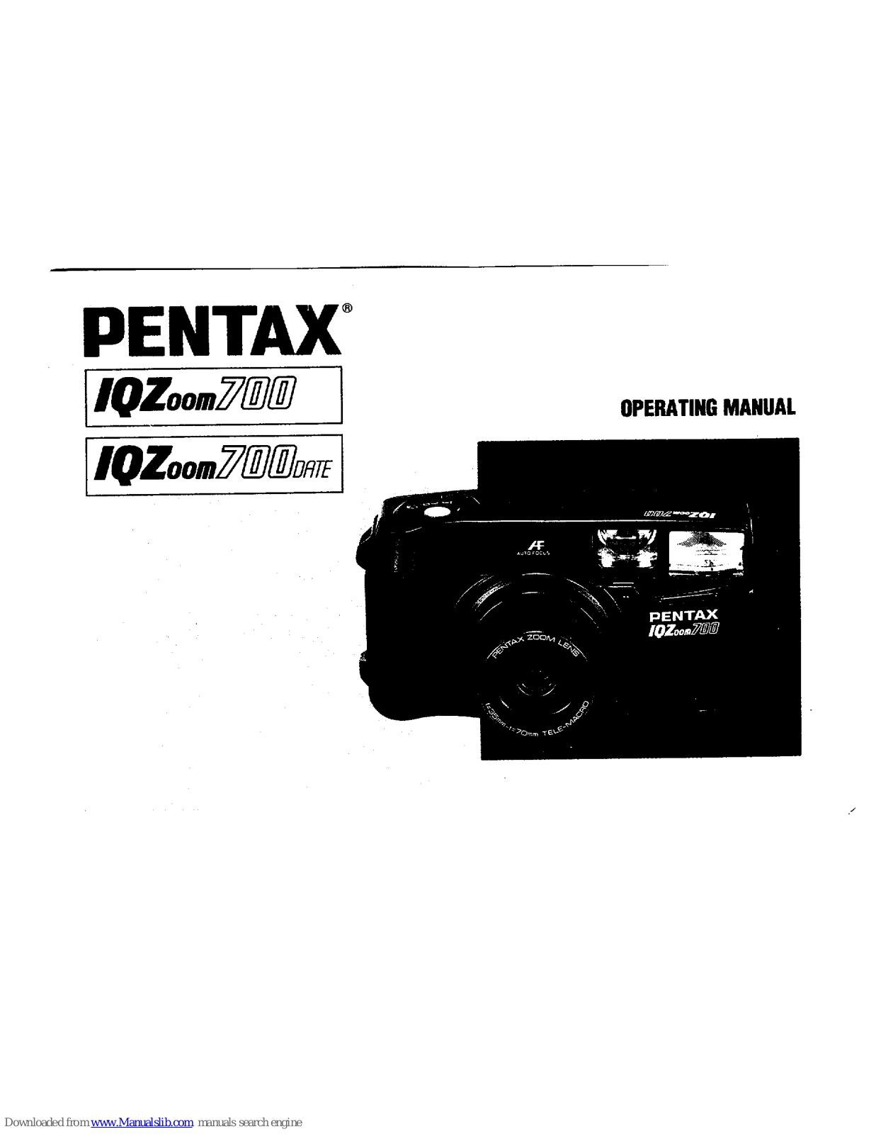 Pentax IQZoom 700 Date Operating Manual