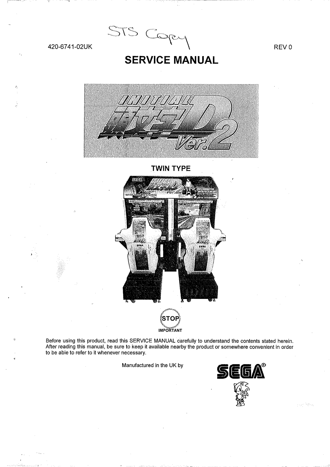 Sega INITIAL D 2 TWIN User Manual