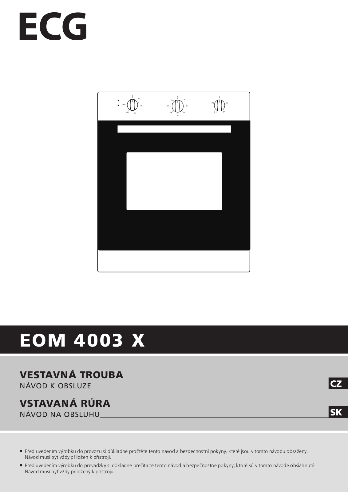 ECG EOM 4003 X User Manual