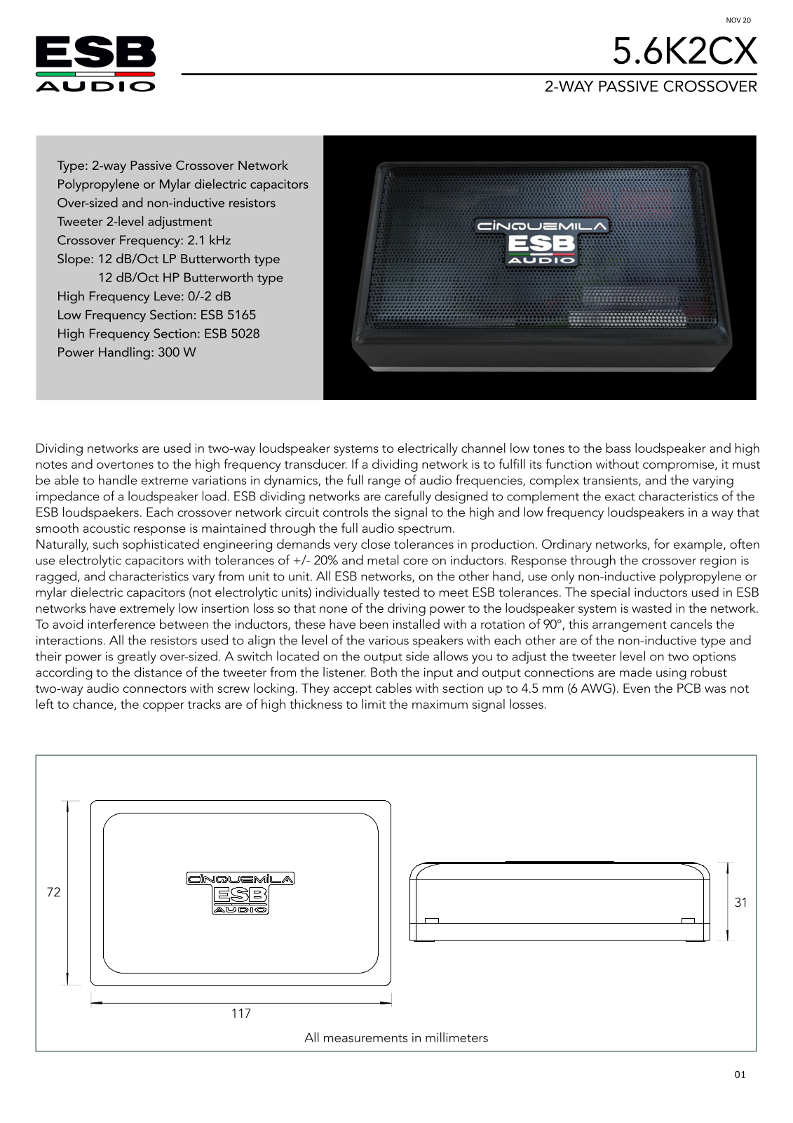 ESB Audio 5.6K2 CX User guide - ManualMachine.com