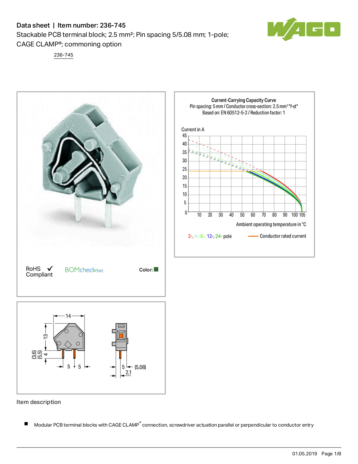 Wago 236-745 Data Sheet