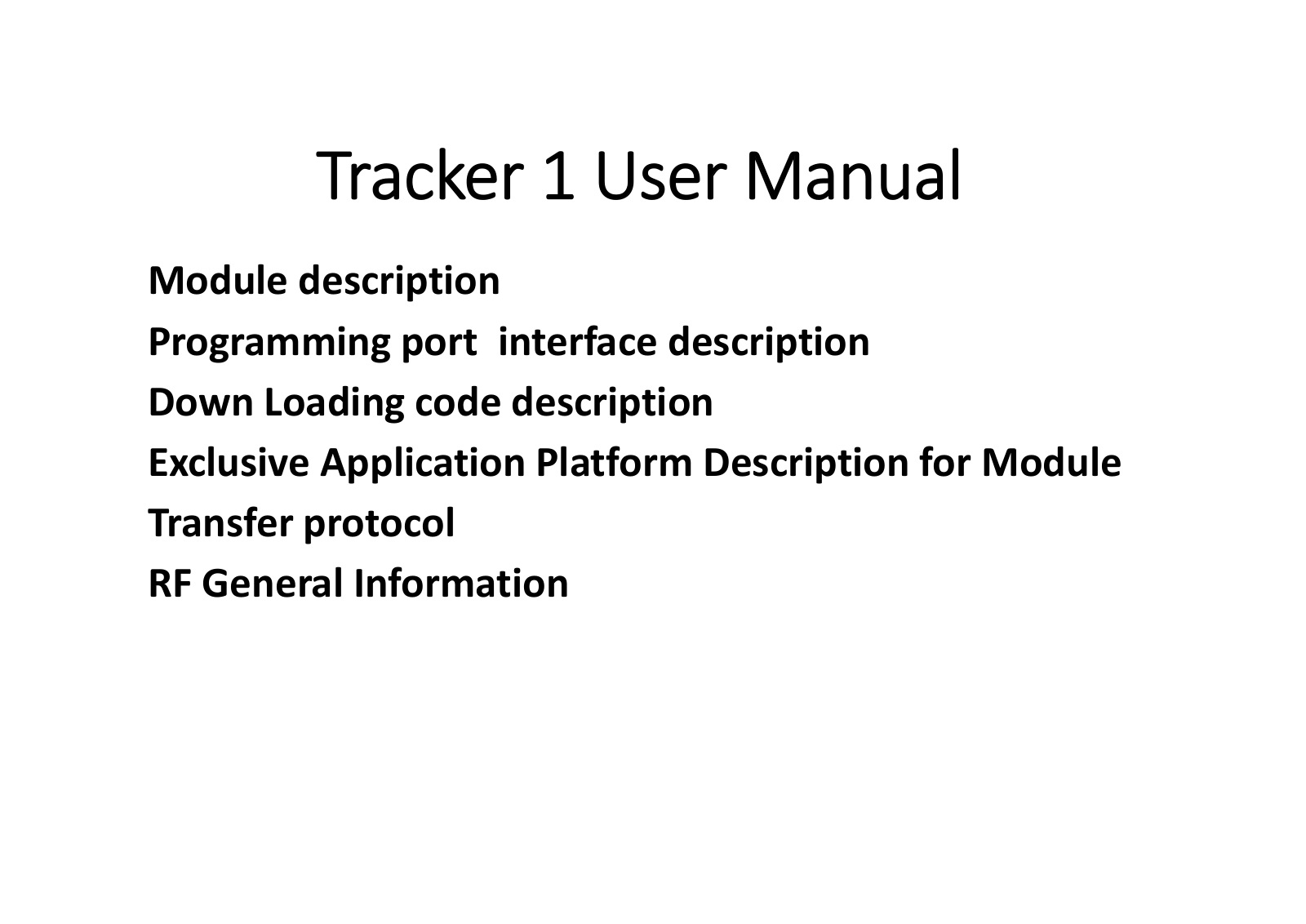 Pro Tracker TRACKER1 Users manual - ManualMachine.com