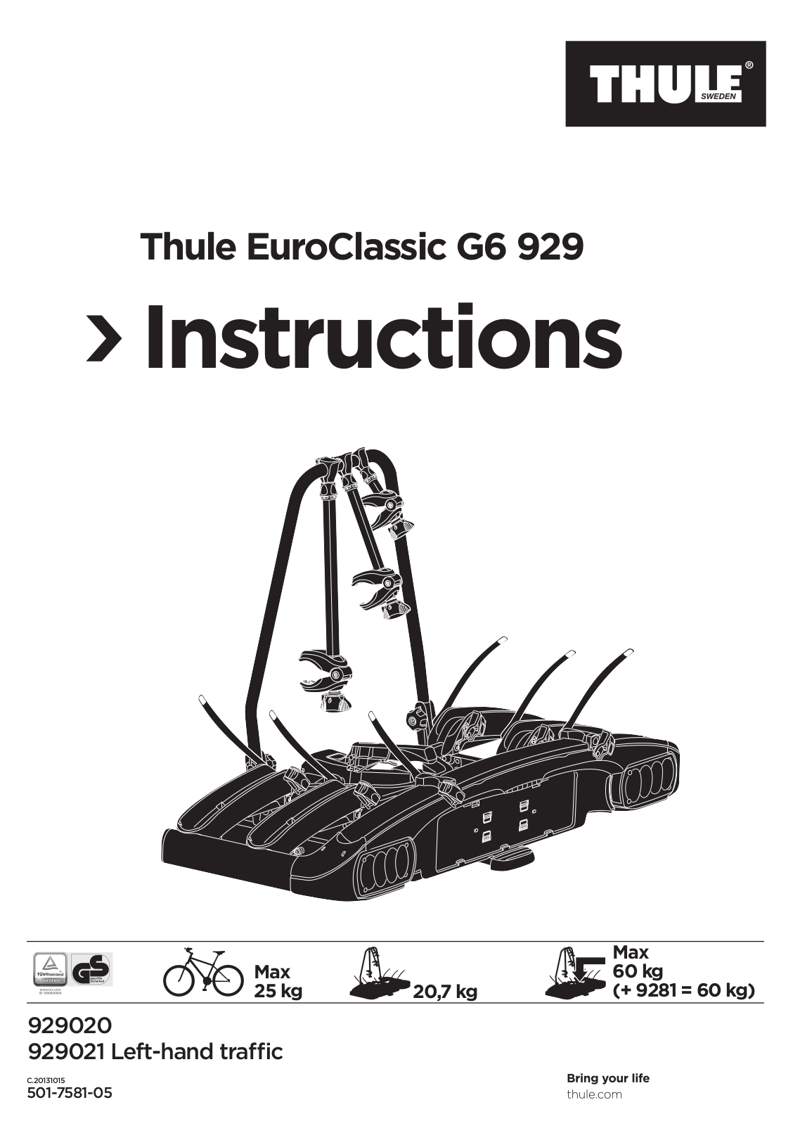 Thule EuroClassic G6 929 User guide