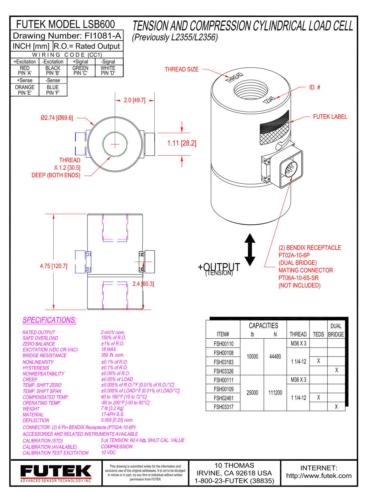 FUTEK LSB600 Service Manual