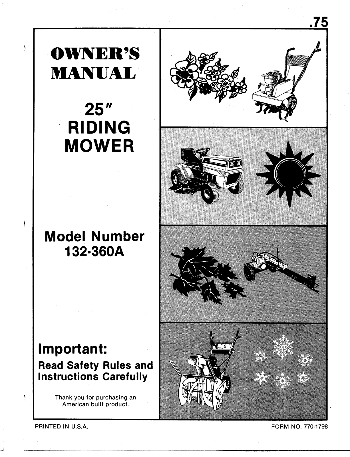 MTD 132-360A User Manual