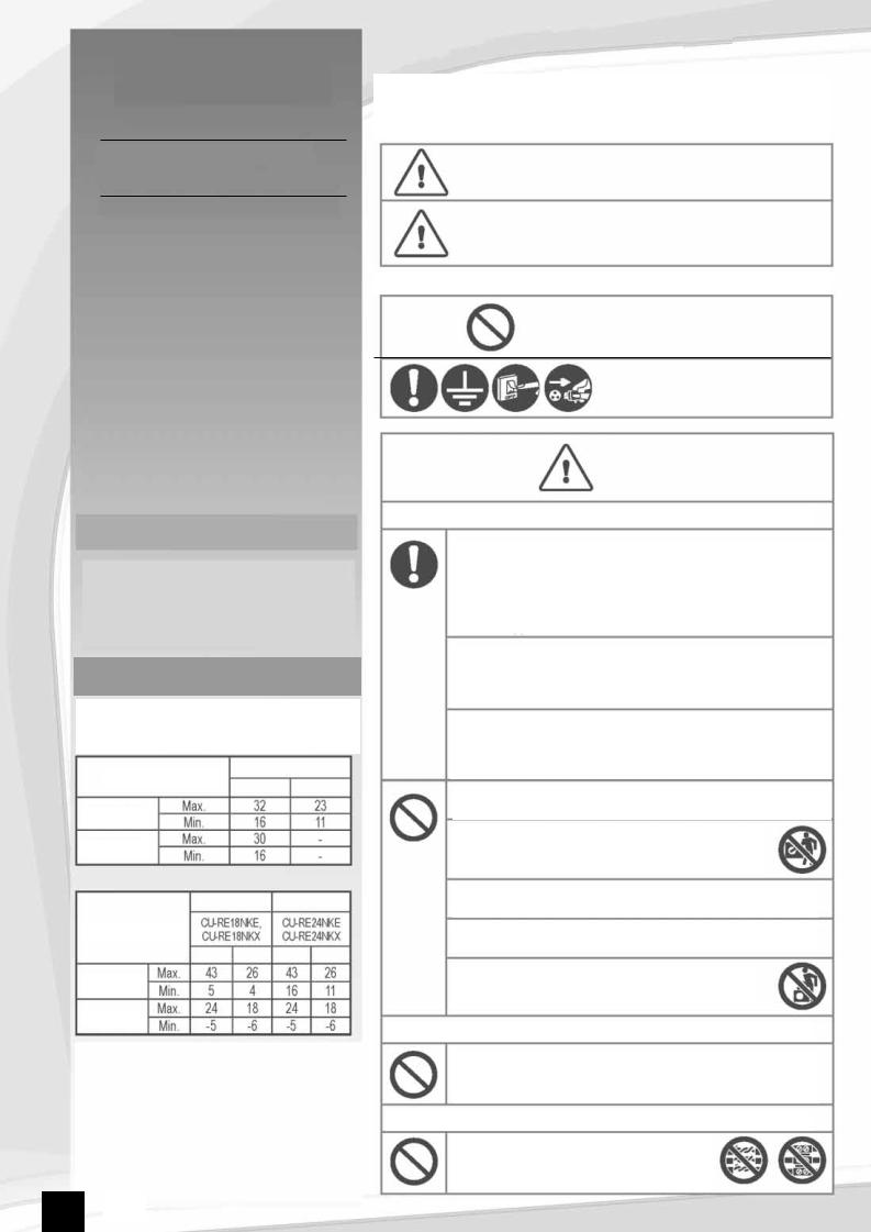 Panasonic CS-RE18NKE, CS-RE24NKX, CS-RE18NKX, CS-RE24NKE, CU-RE18NKX User Manual