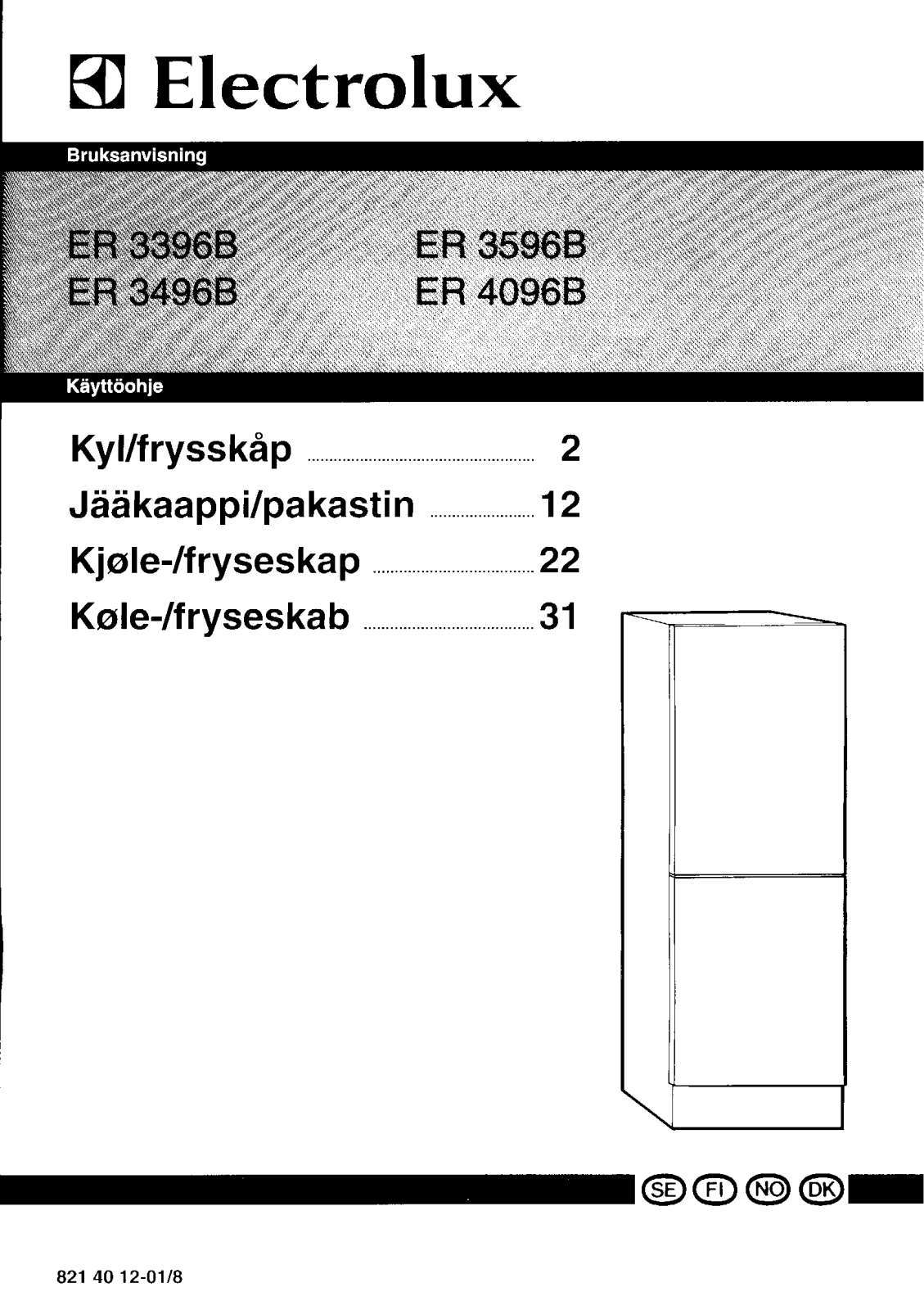 Electrolux ER3396B, ER8396B, ER3496B User Manual