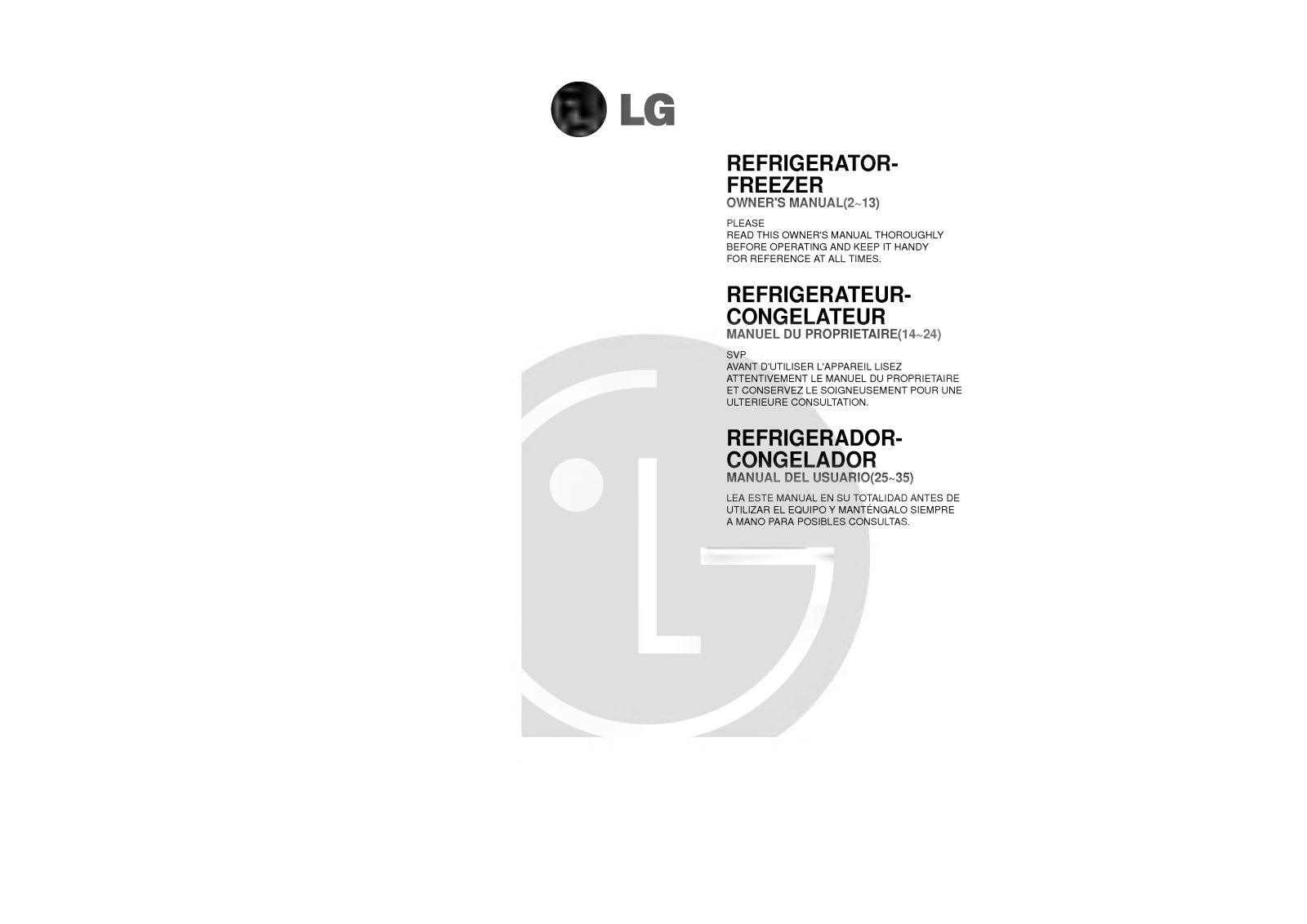 LG GR-712DVQF Owner’s Manual