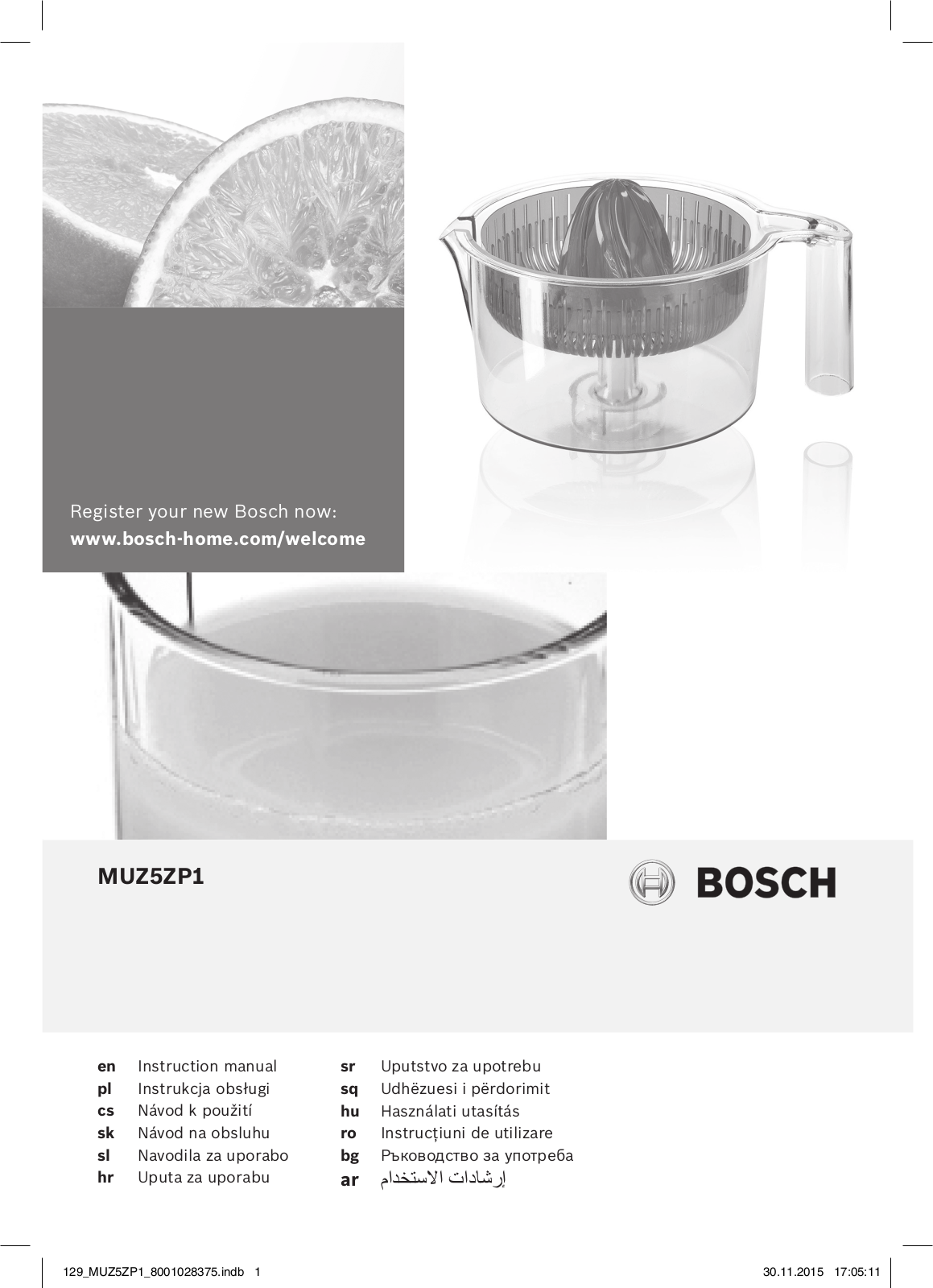 Bosch MUM58259, MUM55761, MUM58M59, MUM54251, MUM58364 Instruction manual